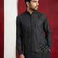 Men Black Embroidered Festive Kurta Pyjama Set ( 65KP B-P 5472Black S )