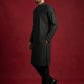 Men Black Embroidered Festive Kurta Pyjama Set ( 65KP B-P 5472Black S )