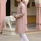 Men Peach Embroidered Festive Kurta Pyjama Set ( 65KP 5472Peach S ) [FF] [Q-11-14]