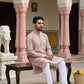 Men Peach Embroidered Festive Kurta Pyjama Set ( 65KP 5472Peach S ) [FF] [Q-11-14]