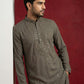 Men Japanese Imported Embroidered Kurta Set ( 65KP 5474Brown S ) [FF] [I-1]