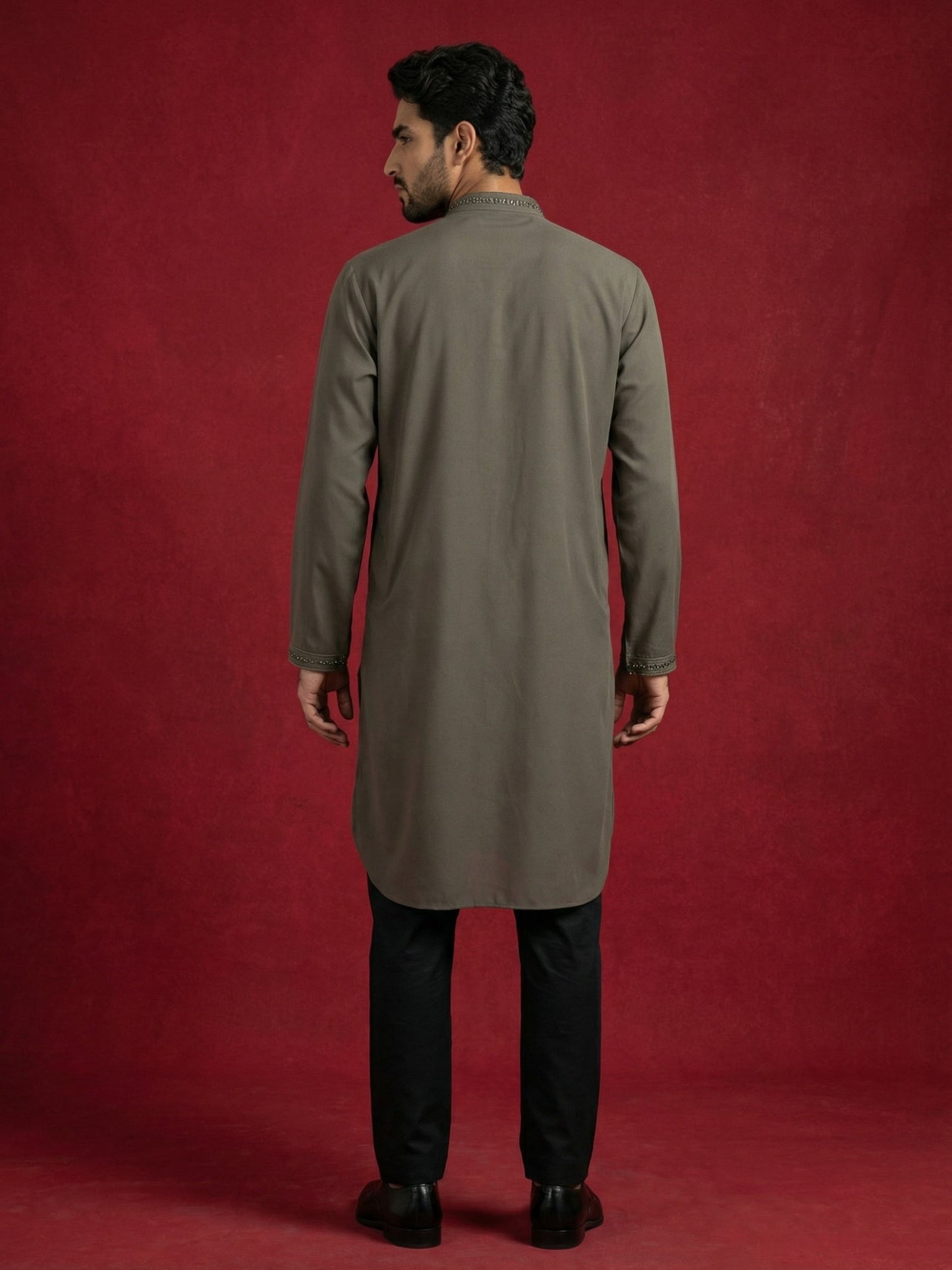 Men Japanese Imported Embroidered Kurta Set ( 65KP 5474Brown S ) [FF] [I-1]