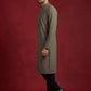 Men Japanese Imported Embroidered Kurta Set ( 65KP 5474Brown S ) [FF] [I-1]