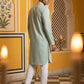 Men Japanese Fabric Embroidered Kurta Set ( 65KP 5475Green S )