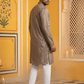Embroidered Silk Blend Kurta Set for Men ( 65KP P 5489Brown ) [FF] [A-1-4]