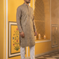 Embroidered Silk Blend Kurta Set for Men ( 65KP 5489Brown ) [FF] [A-1-4]