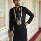 Japanese Fabric Embroidered Kurta Set ( 65KP B-P 5497Black S )