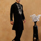 Japanese Fabric Embroidered Kurta with Korean Pants ( 65KP PJ11B F 5497 Black )