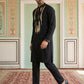 Japanese Fabric Embroidered Kurta Set ( 65KP B-P 5497Black S )