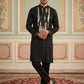 Japanese Fabric Embroidered Kurta Set ( 65KP B-P 5497Black S )