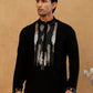 Japanese Fabric Embroidered Kurta with Korean Pants ( 65KP PJ11B F 5497 Black )