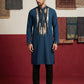 Japanese Fabric Embroidered Kurta Set ( 65KP B-P 5497Peacock S )