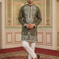 Men Japanese Fabric Embroidered Kurta Set ( 65KP 5498Mehndi S ) [FF] [P-15-14]
