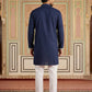 Men Japanese Fabric Embroidered Kurta Set ( 65KP 5498Navy S ) [FF] [P-15-14]