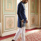 Men Japanese Fabric Embroidered Kurta Set ( 65KP 5498Navy S ) [FF] [P-15-14]