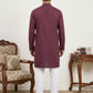Men Japanese Fabric Embroidered Kurta Set ( 65KP P 5498Wine )