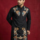 Japanese Imported Fabric Embroidered Kurta Set ( 65KP B-P 5499Black S )
