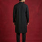 Japanese Imported Fabric Embroidered Kurta Set ( 65KP B-P 5499Black S )