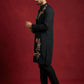Japanese Imported Fabric Embroidered Kurta Set ( 65KP B-P 5499Black S )