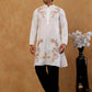 Japanese Fabric Embroidered Kurta with Korean Pants ( 65KP PJ11B F 5499 White )