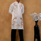 Japanese Fabric Embroidered Kurta with Korean Pants ( 65KP PJ11B F 5499 White )