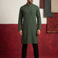 Japanese Fabric & Mirror Work Kurta Set ( 65KP B-P 5500Olive S )