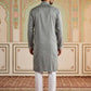 Modern Ethnic Silk Blend Kurta Pyjama Set ( 65KP 5501Grey S ) [FF] [A-1-4]