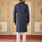 Modern Ethnic Silk Blend Kurta Pyjama Set ( 65KP 5501Navy S ) [FF] [A-1-4]