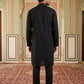 Japanese Cotton Blend Embroidered Kurta Set ( 65KP B-P 5502Black S )