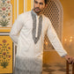 Japanese Cotton Blend Embroidered Kurta Set ( 65KP B-P 5502White S )