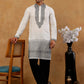 Japanese Imported Embroidered Kurta with Korean pants ( 65KP PJ11B I 5502 White )