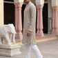 Men Japanese Imported Beige Embroidered Kurta Set