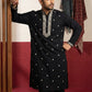 Men Japanese Black Embroidered Kurta Set ( 65KP B-P 5504Black S )