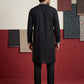 Men Japanese Black Embroidered Kurta Set ( 65KP B-P 5504Black S )
