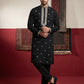 Men Japanese Black Embroidered Kurta Set ( 65KP B-P 5504Black S )