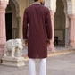 Men Japanese Imported Maroon Embroidered Kurta Set