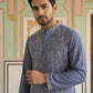 Men Festive Embroidered Straight Kurta Set ( 65KP P 5505Blue ) [FF] [H-10]