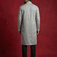 Men Festive Grey Embroidered Straight Kurta Set ( 65KP B-P 5505Grey S )
