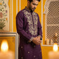 Purple Embroidered Cotton Blend Kurta Set ( 65KP P 5508Purple ) [FF] [B-12]