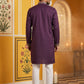 Purple Embroidered Cotton Blend Kurta Set ( 65KP P 5508Purple ) [FF] [B-12]