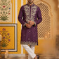 Purple Embroidered Cotton Blend Kurta Set ( 65KP P 5508Purple ) [FF] [B-12]