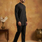 Men’s Traditional Silk Blend Kurta Set ( 65KP 5509Black ) [FF] [O-10]