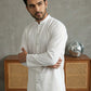 Men’s Traditional Silk Blend Kurta Set ( 65KP 5509White ) [FF] [O-10]