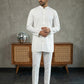 Men’s Traditional Silk Blend Kurta Set ( 65KP 5509White ) [FF] [O-10]