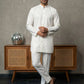 Men’s Traditional Silk Blend Kurta Set ( 65KP 5509White ) [FF] [O-10]