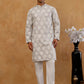 Men’s Cotton Blend Ethnic Printed Kurta Set ( 65KP W C 5510 Grey )
