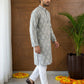 Men’s Cotton Blend Ethnic Printed Kurta Set ( 65KP P 5510Grey ) [FF] [N-13]