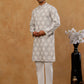 Men’s Cotton Blend Ethnic Printed Kurta Set ( 65KP W C 5510 Grey )