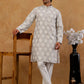 Men’s Cotton Blend Ethnic Printed Kurta Set ( 65KP W C 5510 Grey )