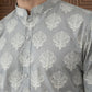 Men’s Cotton Blend Ethnic Printed Kurta Set ( 65KP P 5510Grey ) [FF] [N-13]